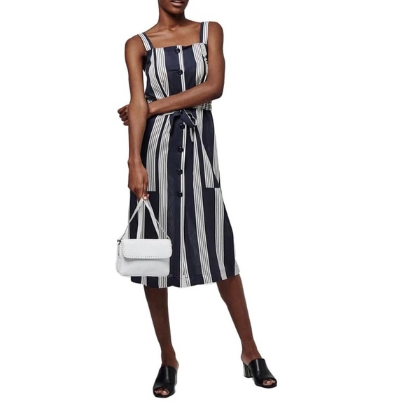 Topshop Dresses & Skirts - Topshop striped button front tank midi dress